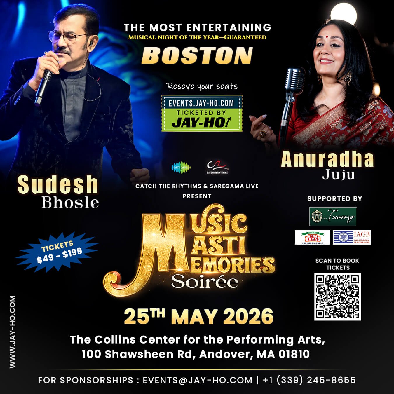 Music Masti Memories Soirée – Connecticut Sudesh Bhosle & Anuradha Juju Live