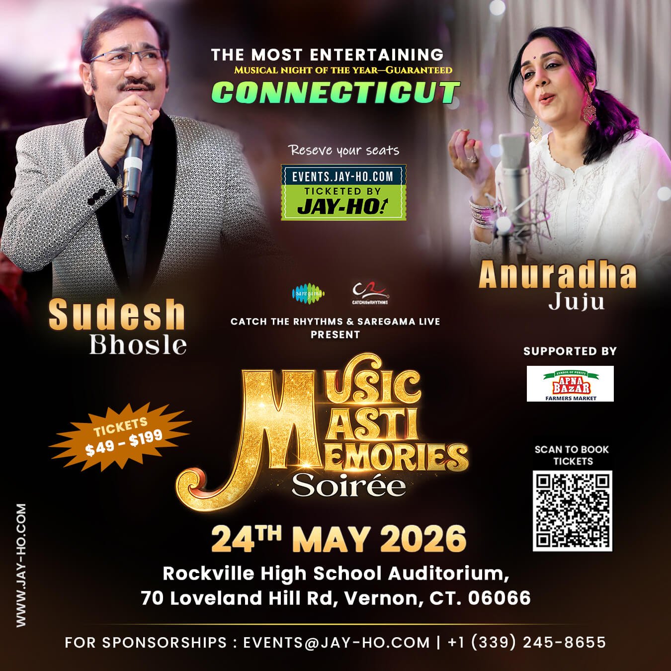 Music Masti Memories Soirée – Connecticut Sudesh Bhosle & Anuradha Juju Live