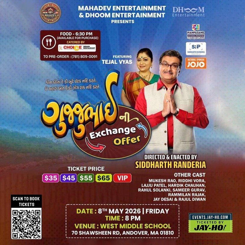 Gujjubhai Ni Exchange Offer – Gujarati Comedy Play by Siddharth Randeria | Boston 2026